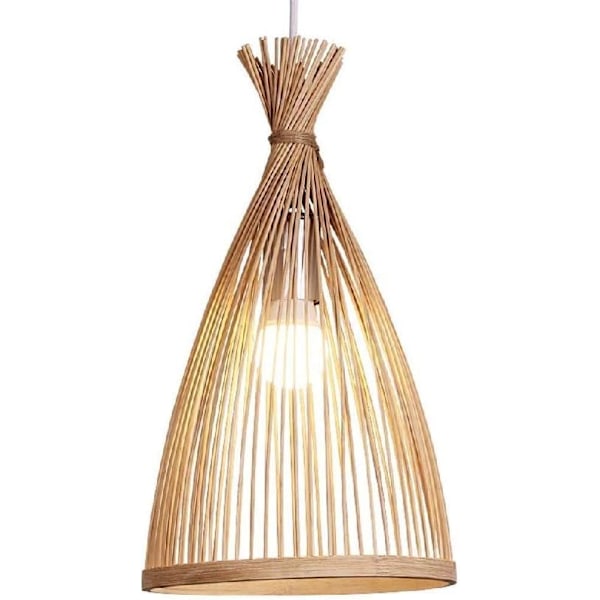 Pendellampa, Bambu Pendellampa Skärm Taklampa för matsal, 30x50cm