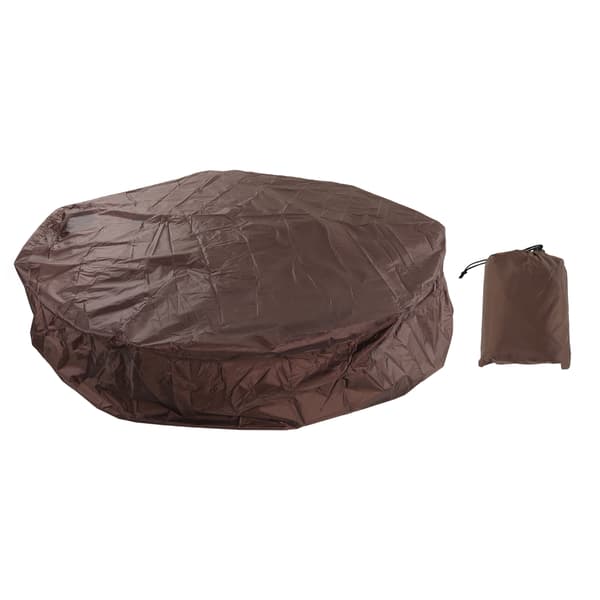Utomhusmöbler Dammskydd Runt Badkar 190x30cm Silver Polyester Taft Vattentätt Jacuzziskydd Kaffe
