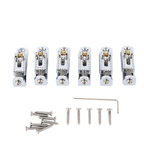 Elektrisk Gitarr Delad Stall Sadel Rullkula Strängplatta Metall Tailpiece Silver