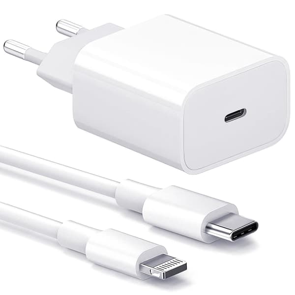 【BQ】2-pak - Oplader til iPhone - Hurtigoplader - Adapter + Kabel 20W Hvid one siz 2-Pack iPhone