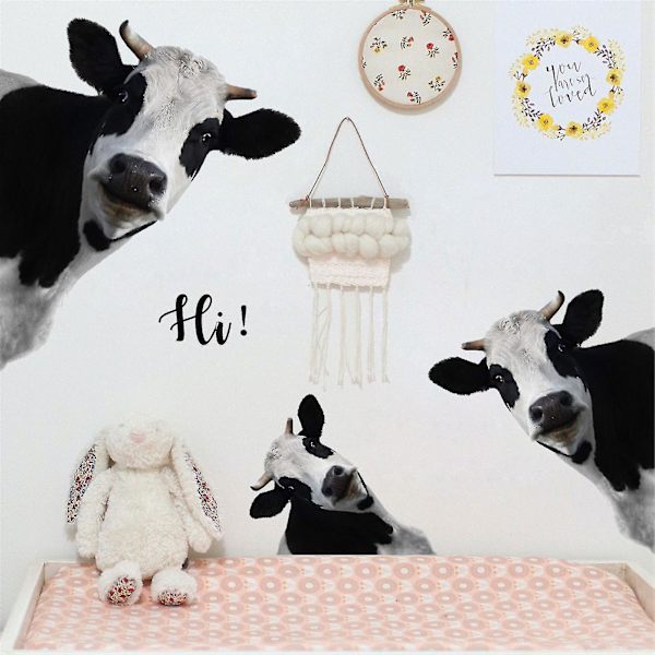 Cow Wall Decal Peel And Stick Graphic For Soverom Stue Bad