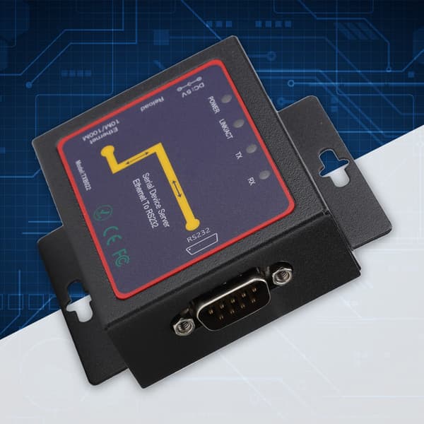 RS232 til TCP/IP-konverter, RJ45 til RS232 Single Serial Server, 100-240V (EU-stik)