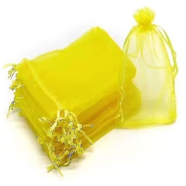 100 st Bunch Protection Bag 17x23cm Grape Fruit Organza Bag med Dragsko ger totalt skydd Yellow 17*23CM