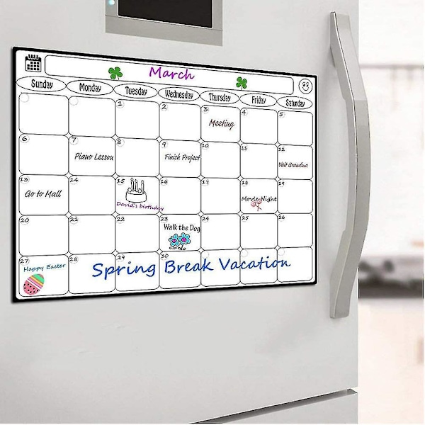 Magnetic Whiteboard Fridge Calendar Ideal For Monthly Planning