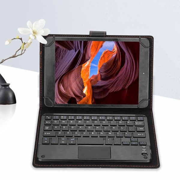 Bluetooth Touchpad-tangentbord med skyddsfodral - 7/8 tum, 75 timmars funktion - Android/iOS/Windows
