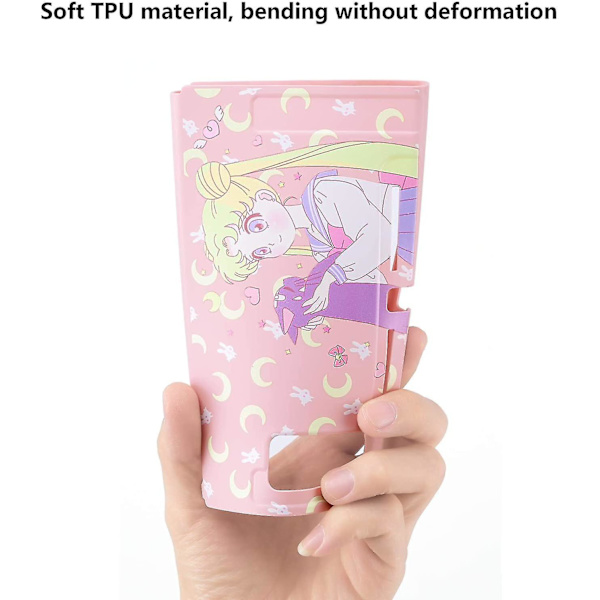 Söt case för Nintendo Switch - Soft Slim Grip Cover Shell för konsol och Joy-con (sailor Moon)