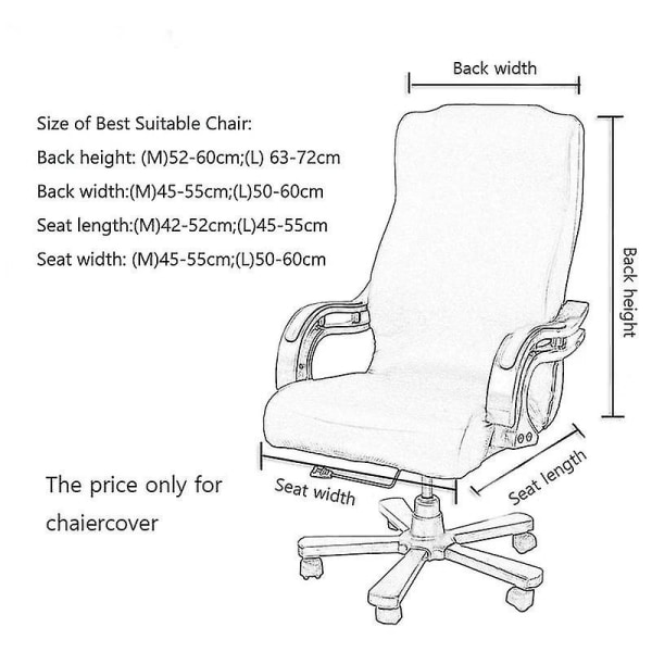 Kontor Computer Game Stol Betræk Lænestol Elastisk Stretch Drejeligt Sæde Gaming Stol Beskytter Slipcover Armlæn Betræk Coffee. M--chair cover