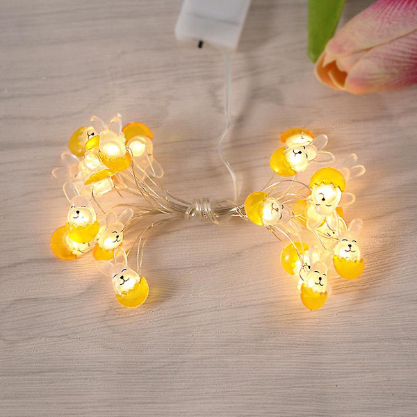 2 meter påskslingor för heminredning 20 led glödande påskhareägg Morot Fairy Light Ornament dekorationer Set1