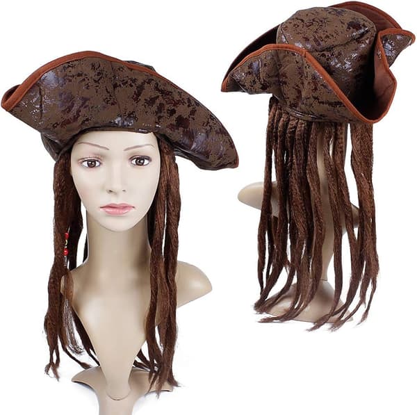 【BQ】Barn Buccaneer Karibisk TriCorn Pirathatt Dreadlocks Hår Ørering Patch Sett