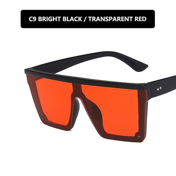 Ny trend Stor ram i ett stycke Uv400 Solglasögon Street Shooting Solglasögon för män/kvinnor Retro red