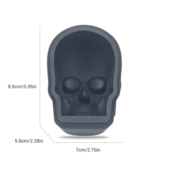 3D skeletthoved isterning silikoneform med tragte