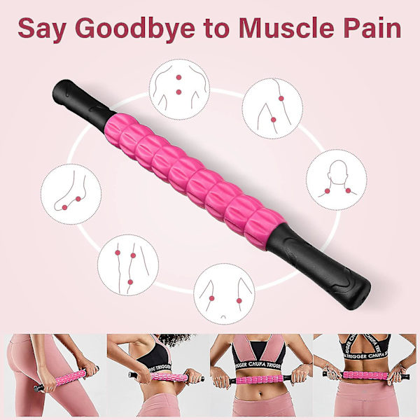Massage Stick Roller för djup vävnad med 360-gears muskel roller Stick för lindring Smärta Massage Sår kramper Green