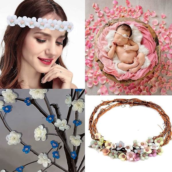 100 stk. kunstige tusindfryd blomsterhoveder multi-farve små silke tusindfryd blomst mini falske blomster hoveder til gør-det-selv krans gave