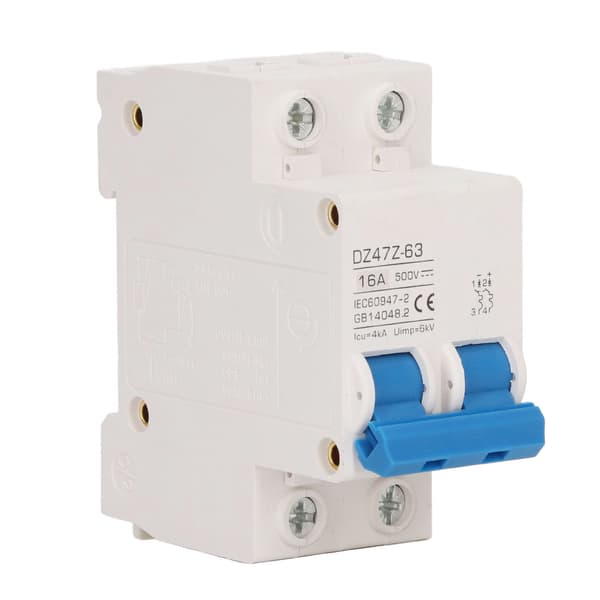 2P Mini DC Strømafbryder 4kA Icu 6kV Uimp Hurtig Udløsning Solcelle PV System DC500V 16A