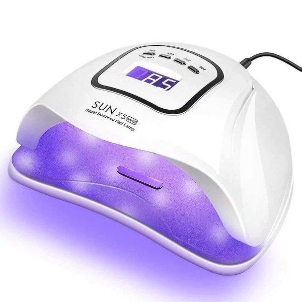 Uv Gel Nail Lamp,150w Uv Nail Tork Led Light For Gel Polish-4 Timers Professionella Nail Art Accessories,curing Gel Toe Nails,vit,1pk