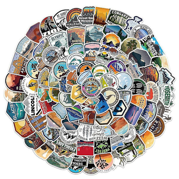 100 Entry National Park Graffiti Stickers Vattentät Amazon Stickers Dekorerad resväska Resväska Notebook