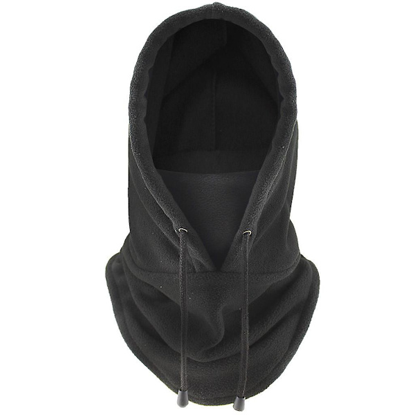 Cap Skid Vinter Vindtät Cap Utomhussport Haklapp Kallvadderad Huva Mask Plysch Varm Hatt Cykel Cykel Black