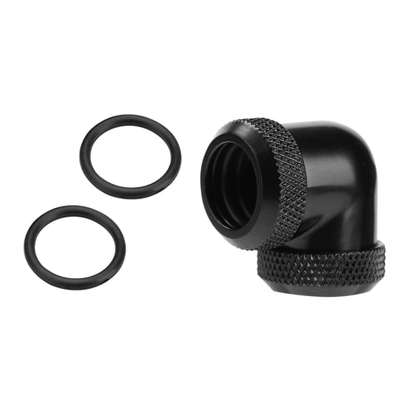 DIY 90 graders albue Dobbelt hårdt rørforbindelser til 14 mm OD vandkøling - sort