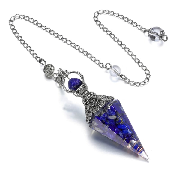 Chakra Krystal Pendulum Sekskantet Reiki Healing Krystal Points Ædelsten Dowsing Pendulum For Divination Skrige Wicca Lapis Lazuli