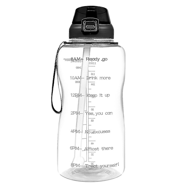 2000 ml:n motivoiva vesipullo, kuntosali ja ulkoilu