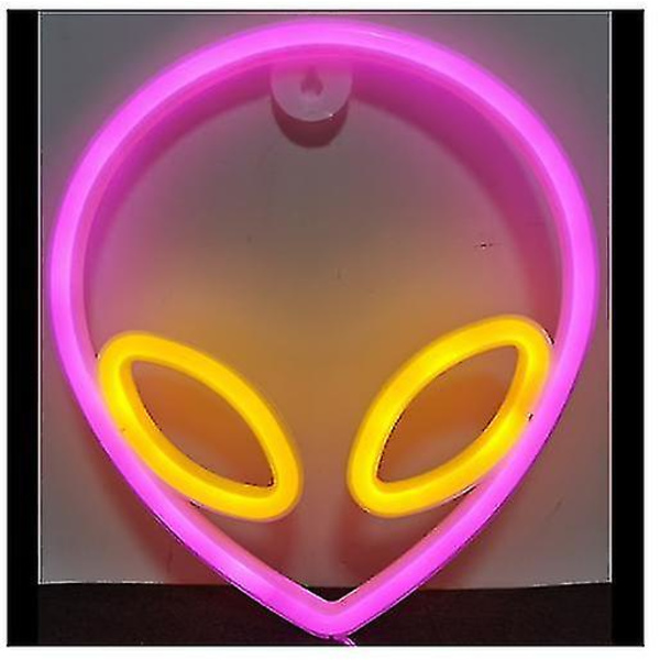 Alien Neonskylt Ljus Alien Formad Neon Ljus Väggskylt Led Light Sign Väggdekor Hängande Alien Led Sign