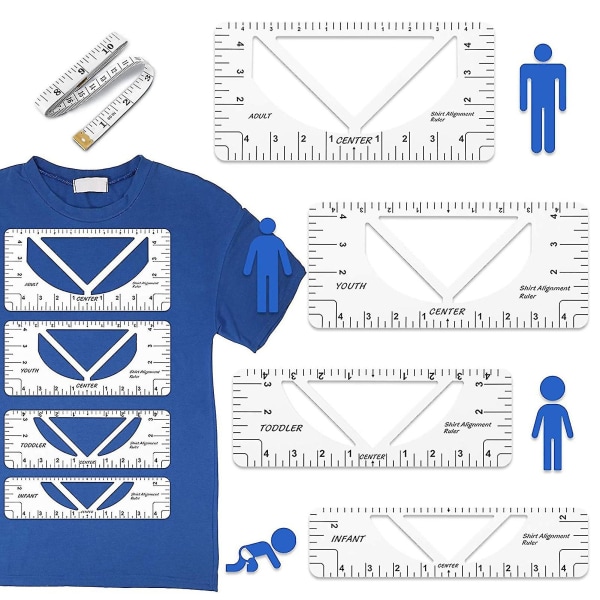 1 Set Alignment Ruler Convenient Accurate Pvc T-shirt Multiscale Guide Ruler For Tailor C