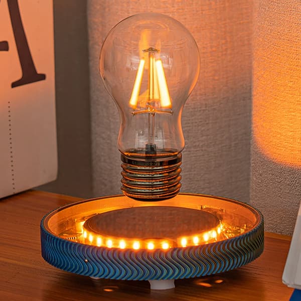 Magnetisk svevende bordlampe - lyspære / leviterende lampe m