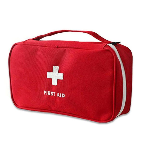 Hvit utendørs reisemedisinsett førstehjelpssett Medisinoppbevaringspose Emergency Kits (pose tom) Red