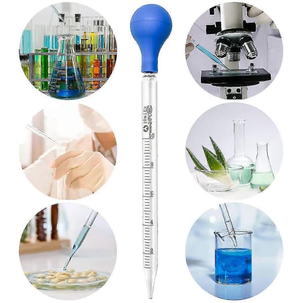 3 glaspipetter, för apotek, parfym, laboratorium, sjukhus, kemi - W