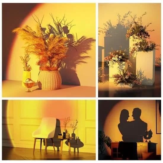Solnedgangsprojeksjonsbordlampe - Svart - USB Oppladbar - LED - Samtidsdesign