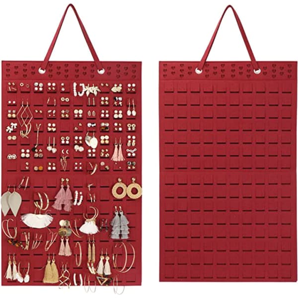 [BQ]Earring Storage Hanging Bag Wall Jewelry Storage Bag Black