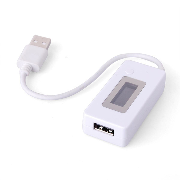 LCD- USB laturin kapasiteetin virtajännitteen testausmittari puhelimen power white