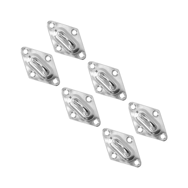 6 stk. Diamantøje Plade Væghængt Krog Marine Dæk Hardware Rustfrit Stål til Solsejl 5mm/0.20in