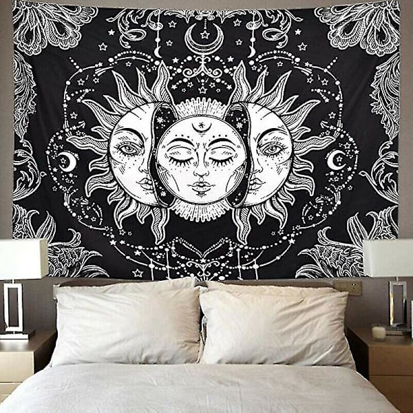 Tarot psykedeelinen kuvakudos Sun Moon seinälle ripustettava päiväpeite kodin sisustus 148x200cm