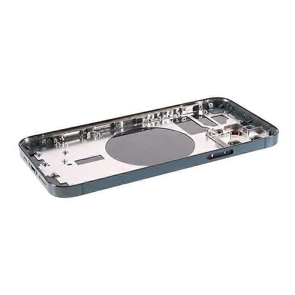 【BQ】Kompatibel med iPhone 12 Pro Bagbatteridæksel + Mellemramme + Sideknapper Erstatning, EU-version (med CE-logo) - Perfekt Blue
