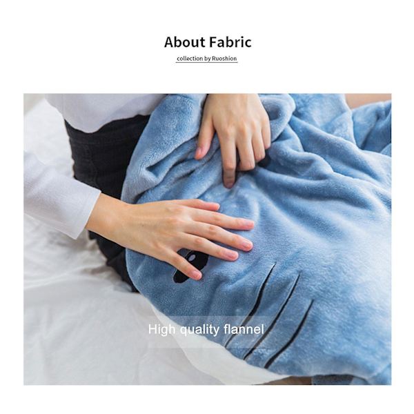 Hajtæppe Superblødt Hyggelig Flanell-hættetrøje Haj Sovepose Hajhale Bærbart Fleece-tæppe Voksen Børn Cosplay Hajkostume Hajgaver 170CM