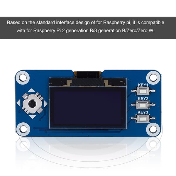 OLED-skjermhatt for Raspberry Pi 2B/3B/Zero/Zero W