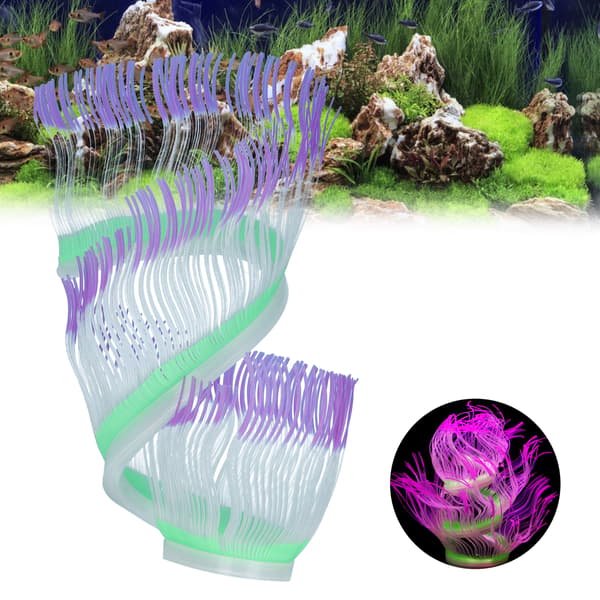 Glödande silikon havsanemon akvarium dekorationer