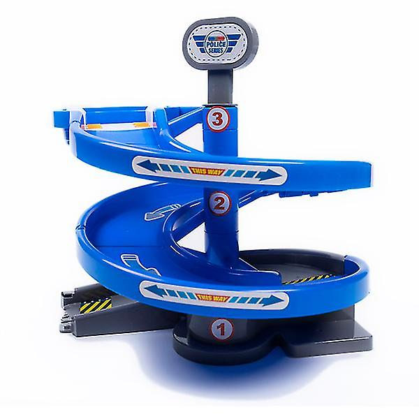 Hhcx-magisk glødende racerbane Gør-det-selv-universelt tilbehør Rampesving Road Bridge Crossroads Rail Car Legetøj Racerbaner Børnegaver Large turntable blue