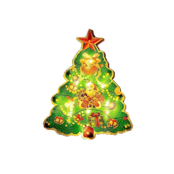 Juleopplyste vinduspynt med sugekopp Batteridrevet hengelys Tree