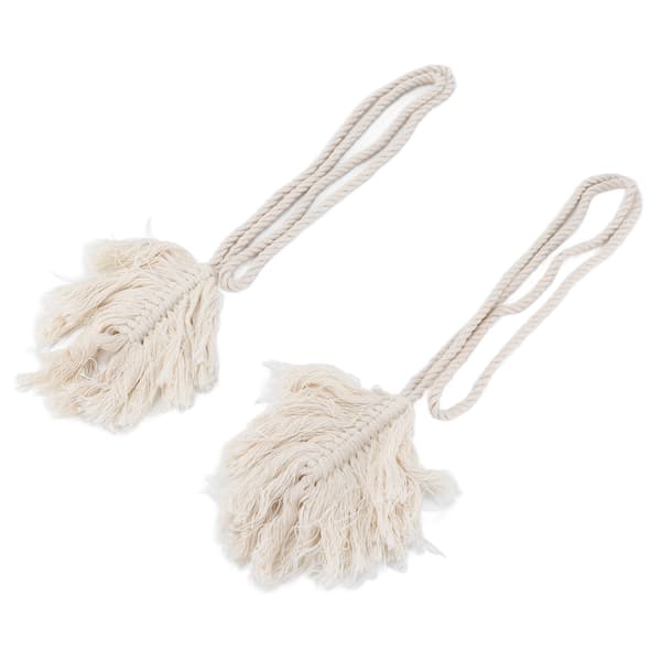 2 stk. Bomuldsreb Gardin Tiebacks Bladformede Kvaster Gardinclips Reb Stropper til Gardin