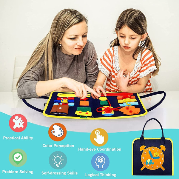 Upptagen bräda för barn Montessori-leksak, baby , bas för pedagogiska leksaker