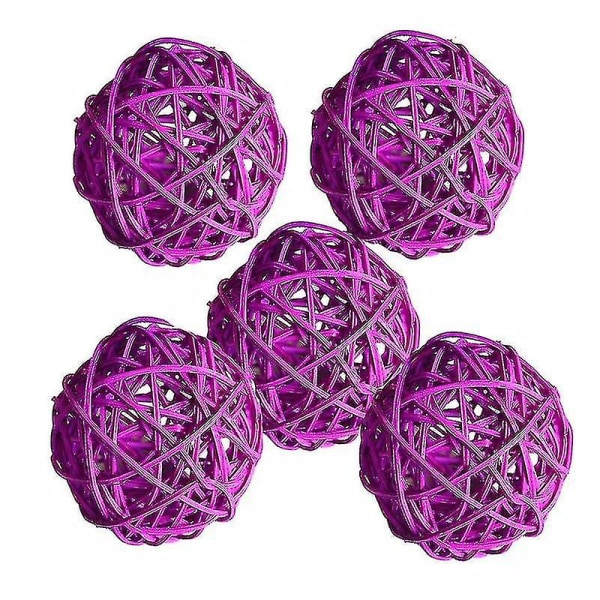 10st 5cm Wicker Rotting Balls Bord Bröllopsfest dekoration Light Purple