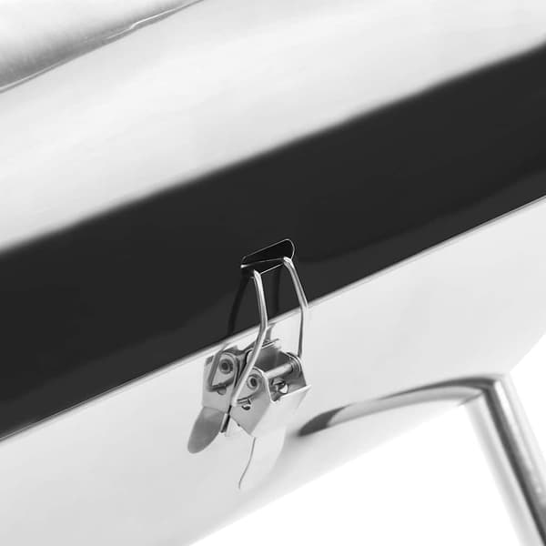 【BQ】vidaXL Bærbar kullgrill dobbel rustfritt stål Silver Silver