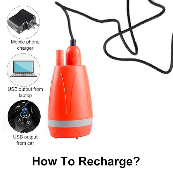 Bärbar campingduschdusch med vattenpump, 2200mah avtagbar
