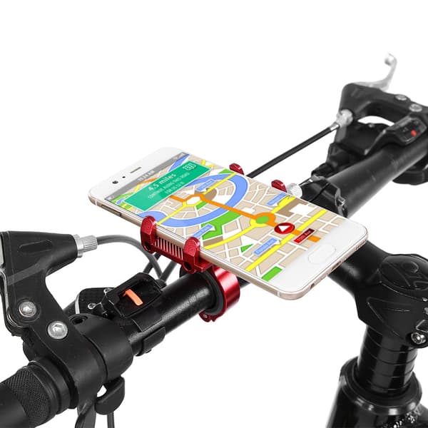 Cykelstyr telefonholder i legering, rød