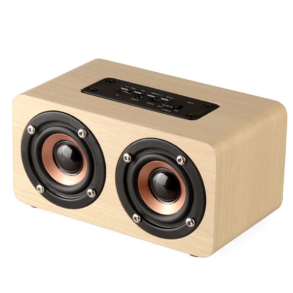 Retro Trådlös Bluetooth högtalare Bärbar utomhus HIFI-bashögtalare Multifunktionell Yellow Wood Grain
