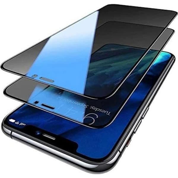 2-pack skärmskydd i härdat glas för iPhone 12, Anti-Spy, Splittersäkert härdat glas
