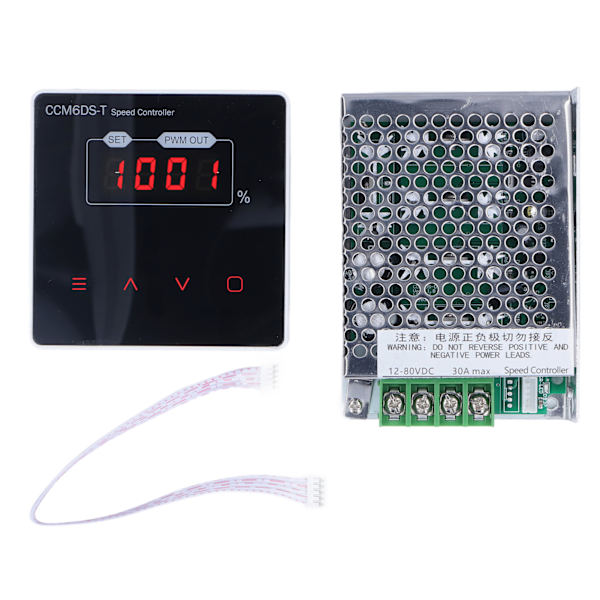 Digital Display Motorhastighetskontroller Aluminiumlegering Dimming Kontrollbryter DC 12V‑80V 30A