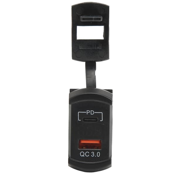 QC 3.0 USB Biloplader med Voltmeter Blåt Baggrundslys 12V til 24V Input 5V 3.1A Output til Bil Motorcykel RV